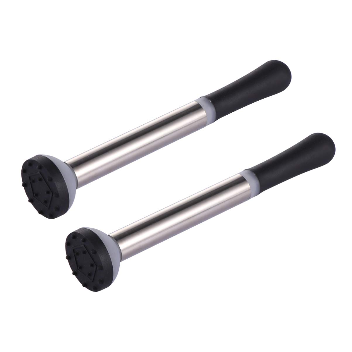 PRETYZOOM 2pcs Stainless Steel Broken Popsicle Cocktail Muddler for Bartending Sturdy Metal Construction Comfortable Plastic Handle