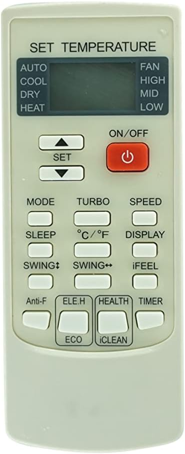Remote for Honeywell HL10CESWK HL10CESWW HL12CESWB HL12CESWG HL12CESWK HL12CESWW HL14CESWB HL14CESWG HL14CESWK Portable Air Conditioner