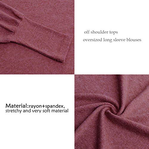 Image of GOLDSTITCH Women's Off Shoulder Tops Casual Loose Batwing Sleeve Shirts Tunic Knit Oversized Pullover Sweater