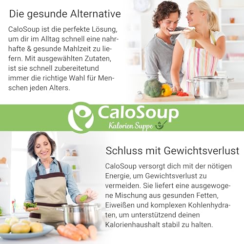 Hochkalorische Suppe zum Zunehmen 20 Portionen | Nahrung hochkalorisch als Fertigsuppe | Fertiggerichte mit Gemüse | Flüssignahrung CaloSoup Kalorien Lauchsuppe (Lauchcreme) 500 g