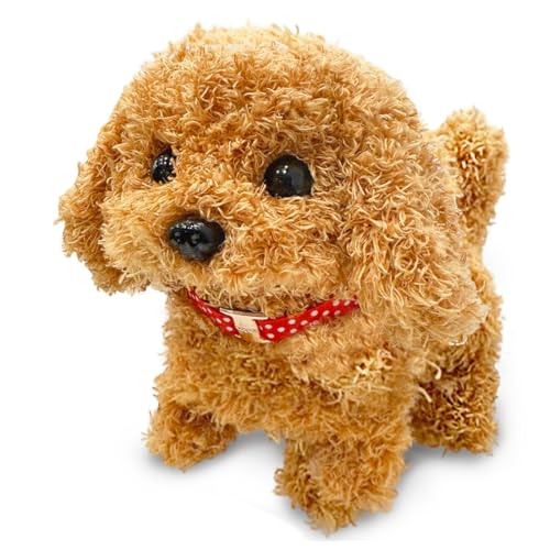 Image of Wembley Cute Plush Puppy Toy| Soft & Interactive Battery Operated Toy| Walking, Barking & Jumping Pup for Kids| Tail Wagging Cute Realistic Pet| Birthday Gift for Babies (Brown)