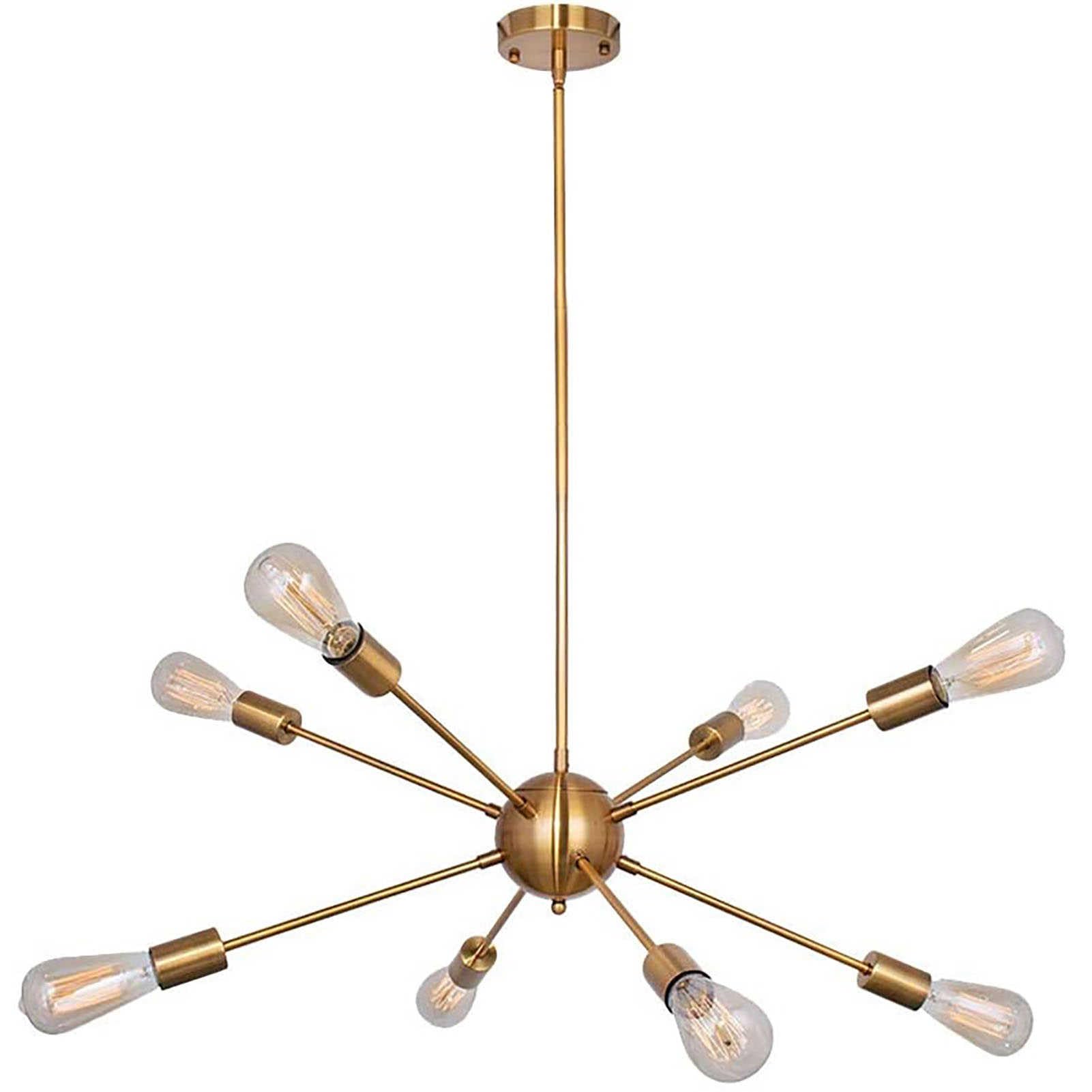 LYMSXAZOU Pendant Lights Modern Brushed Nickel Chandelier - Mid Century Light Fixture for Living Room Industrial Flush Mount Ceiling Lighting