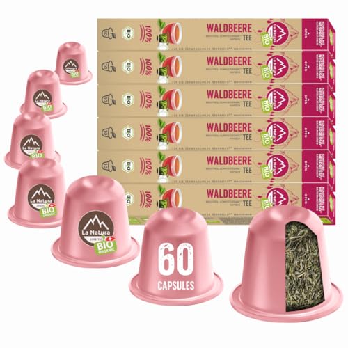La Natura Lifestyle | WALDBEERE BIO TEE | 100% Industriell Kompostierbare² Teekapseln | Umweltfreundlich | 60 Teekapseln | für Nespresso®³ Kapselmaschinen