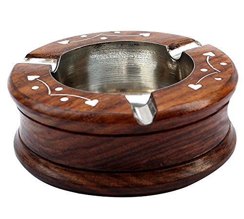 Image of Craft land Handmade Wooden ashtray for Home Office Car Gifts