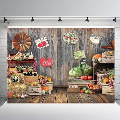 Fondo para fotografía Mercado de Agricultores 7x5 ft miniatura 3