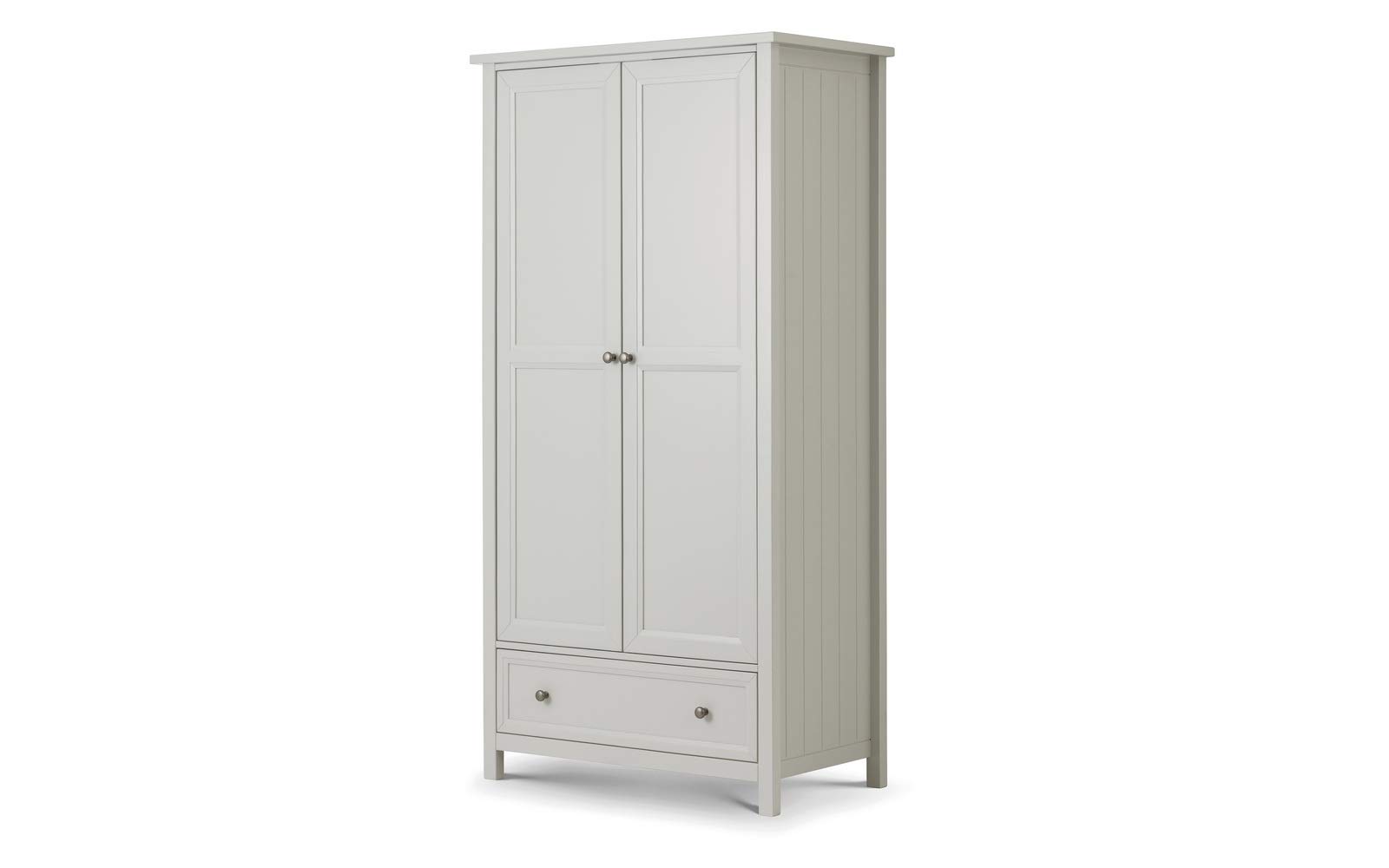 Julian Bowen Dove Grey Maine Door Wardrobe, Size 2