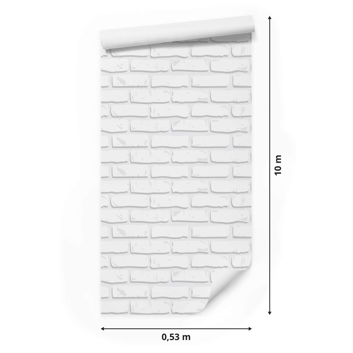 Muralo Papier Peint Auto-adhésif Brique Pierre Mur Illusion - 10m x 50 cm
