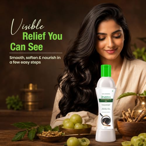 Image of Dhathri Anti-Dandruff Oil with Danthappala, Musk Root & Indian Barberry | Controls Dandruff & Reduce Scalp Itching & Irritation | Nourishes & Strengthen Hair | All Hair Types, Pack of 2x100ml