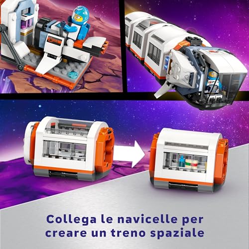 City Stazione Spaziale Modulare, Modellino Giocattolo da Costruire per Collegare Astronavi, Moduli e Veicoli Spaziali, Gioco per Bambini da 7 Anni in su con Minifigure di Astronauti e Robot 60433 - Lego - Immagine 5
