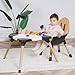 6 in 1 High Chair for Babies & Toddlers, Convertible Wooden Baby Highchair, Table and Chair Set, Baby Feeding Chair, 5-Point Adjustable Harness/4-Position Removable Tray& PU Seat Cushion (Black)