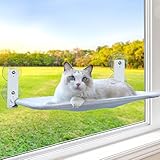 Cat Window Perch Cordless Foldable Cat Window Hammock for Indoor Cats, Cat Window Bed Seat with Meta