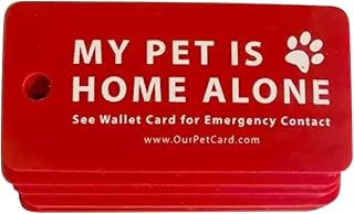 NUEAYMS Dog Cat are Home Alone Alert Card & Key Tags with Contact Call Cards Pet Contact Keychain Key Tags Keychain