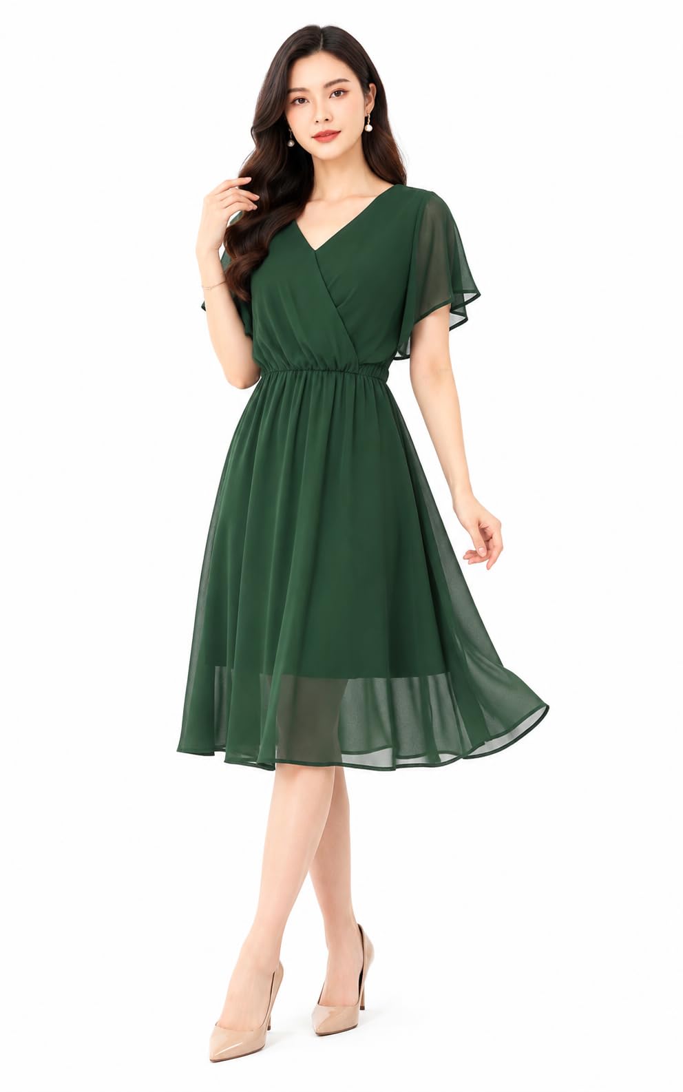 Women's Dark Green Dress-picture-56