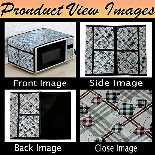 Image of KANUSHI Industries Microwave /Oven Top Cover with 4 Utility Pockets (VAR1-MICRO-NW-NEW-02-TOP)