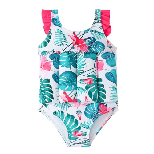 OMEWEE Bleu-Maillot de Bain Fille Combinaison Flottante � Flottabilit� R�glable B�b� Fille Une Pi�ce Maillot de Bain � Manches Courtes Swimsuit S�chage Rapide 2-3 Ans Bleu 6-9mois