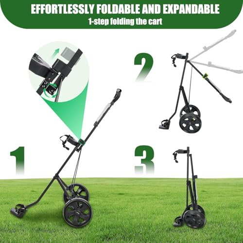Image of XDriveMax GC01 Golf Pull Push Cart 2 Wheel,Foldable Golf Push Cart for Golf Clubs,Lightweight Folding Golf Walking Pull Carts