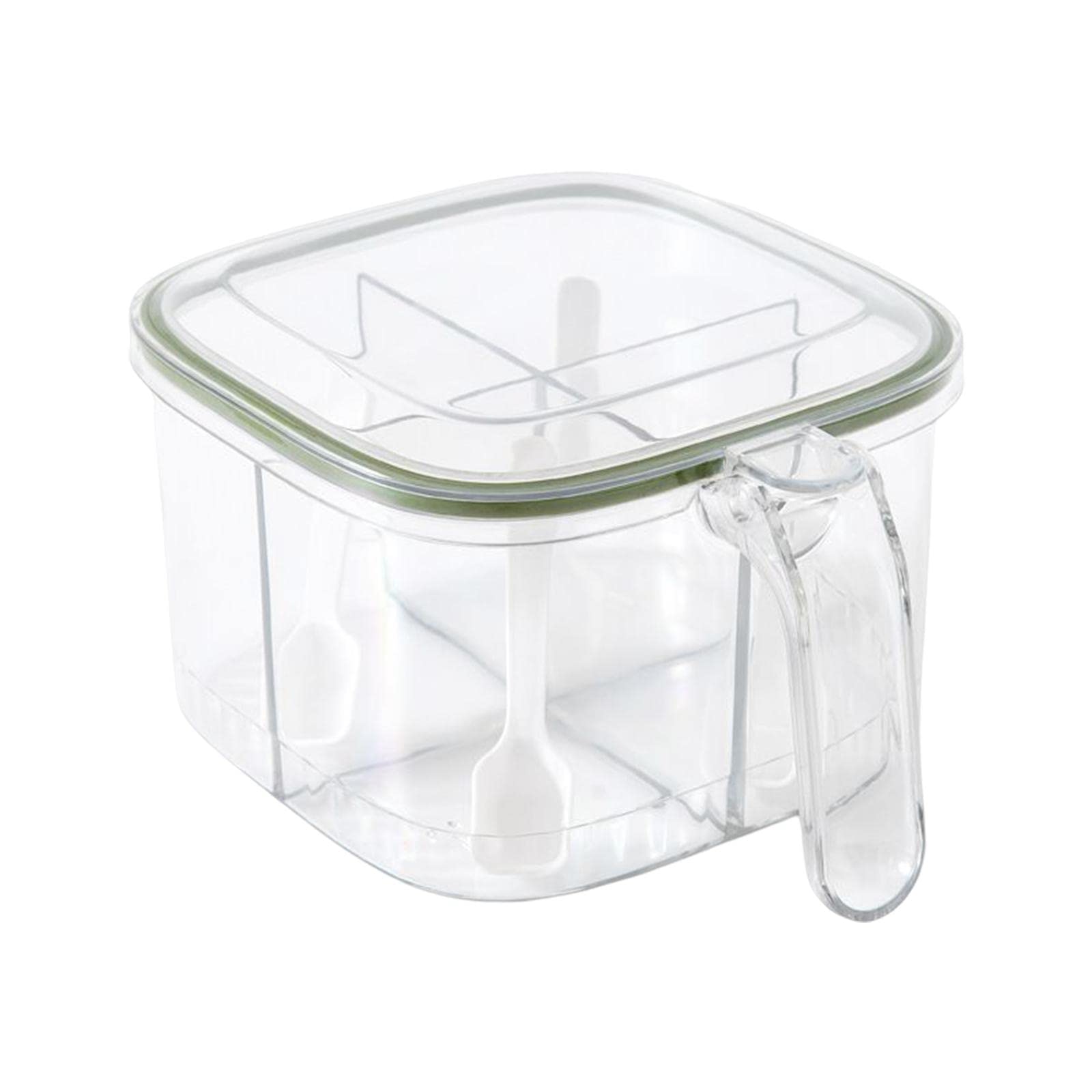 Seasoning Box 4 Compartments with Lid Condiment Box for Dining Table Home Green-image-32