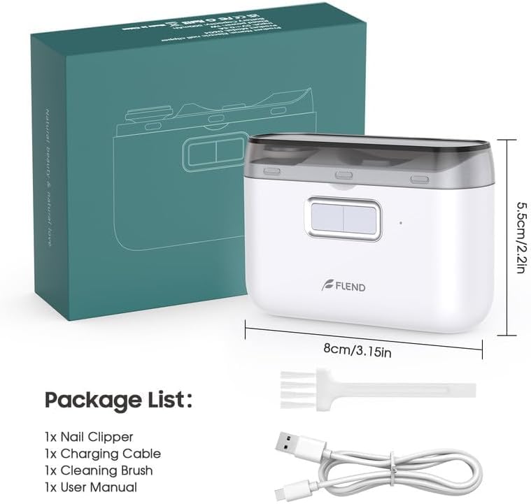 Miniatura 8 de Cortaúñas eléctrico, cortaúñas 2 en 1, cortaúñas automático de 2 velocidades, lima de uñas con luz, juego de manicura para mujeres, cortaúñas para