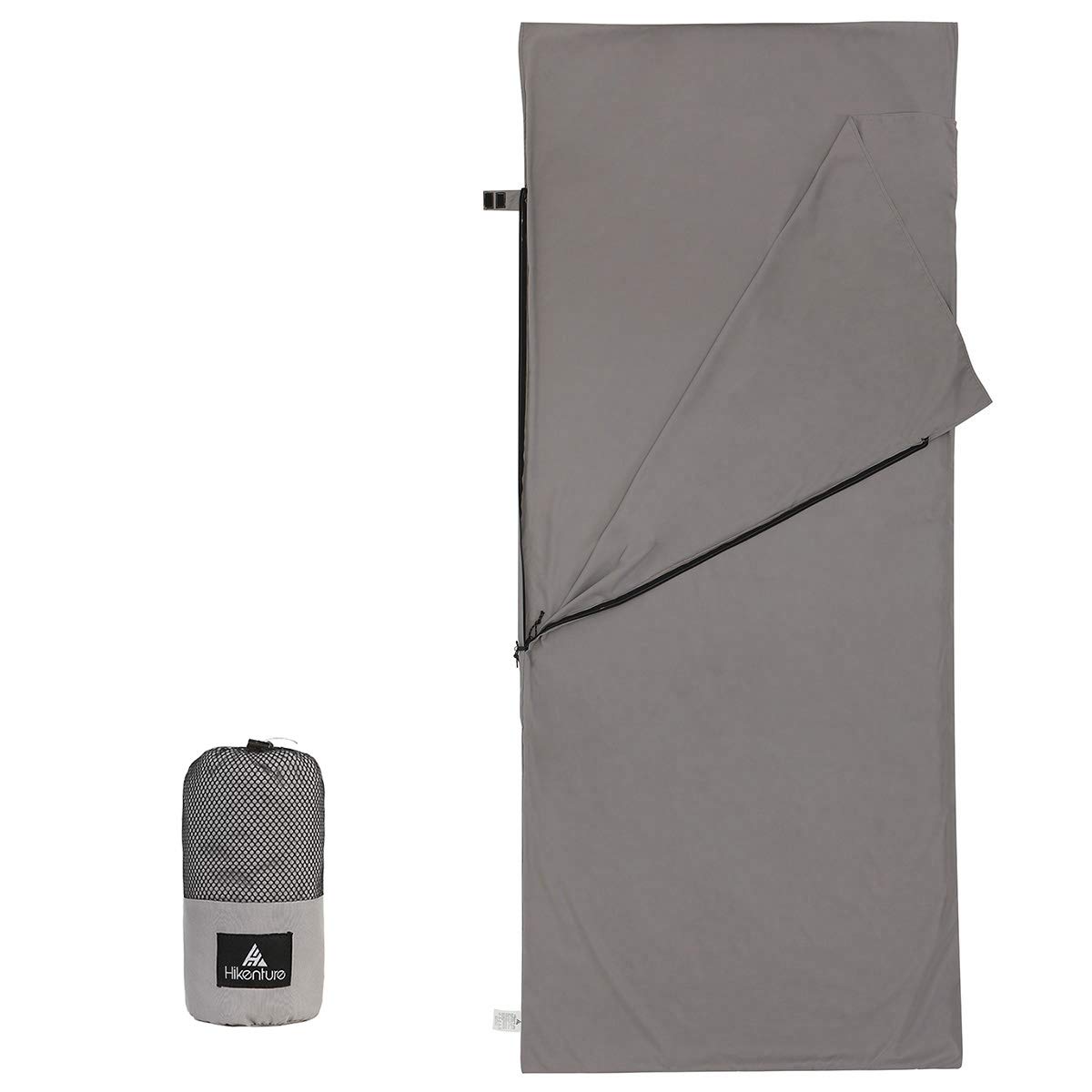 HIKENTURE Sleeping Bag Liner, Lightweight Travel and Camping Sheets with Zipper, Cotton Ultralight Sleep Sack, Backpack Liner for Sleeping Bag, for Travel, Hotel, Hostel, Picnic