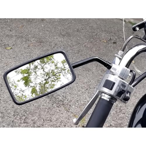 Image of 10 mm Bolt Black Motorcycle Mirrors Universal Handlebar Rear View Side Mirrors Compatible with Harley Kawasaki Suzuki Aprilia Street Mini Bike Cruiser Scooter Cafe Racer Bobber (Black)