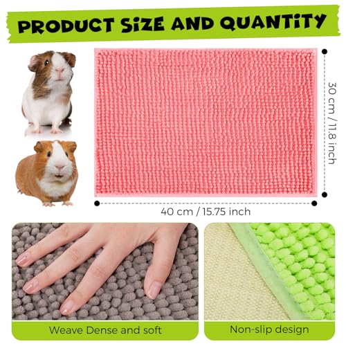 Barydat 8 Pcs Guinea Pig Cage Liner for Guinea Pig Cage Bedding Reusable Rabbit Mat Pad Washable Training Pad Animal Sleeping Bedding Mat(16x12'',Gray, Green, Pink, Blue) - Image 3