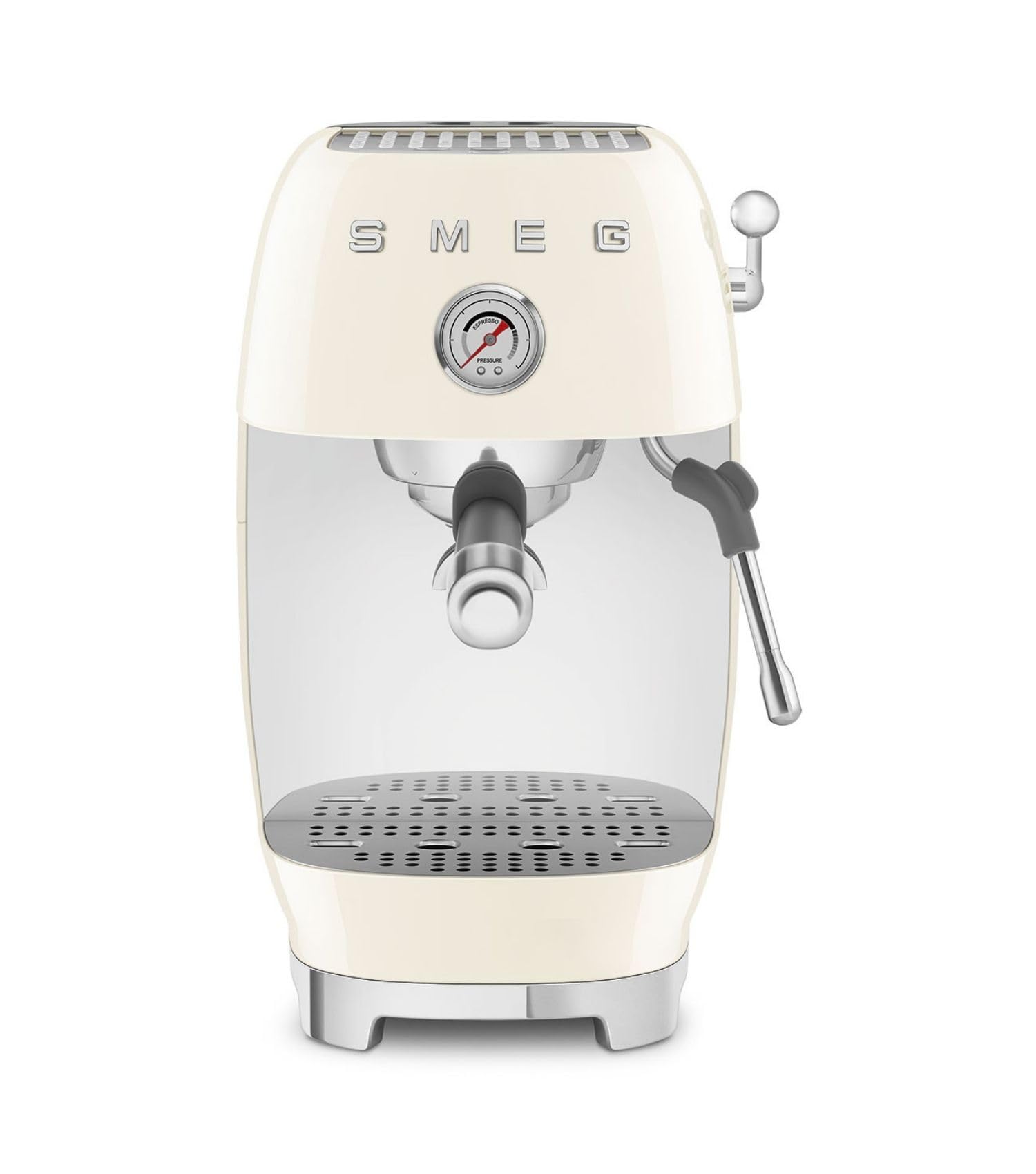 Smeg, Macchina da Caffè Espresso Manuale ECF03CREU, Thermoblock, Funzione Cold Brew, Lancia a Vapore e Manometro, Serbatoio da 1,4 L, 1650 W, Panna