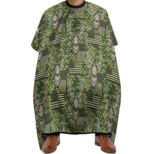 Capa cortar pelo familiar antimanchas con diseño camuflaje caza para barbería