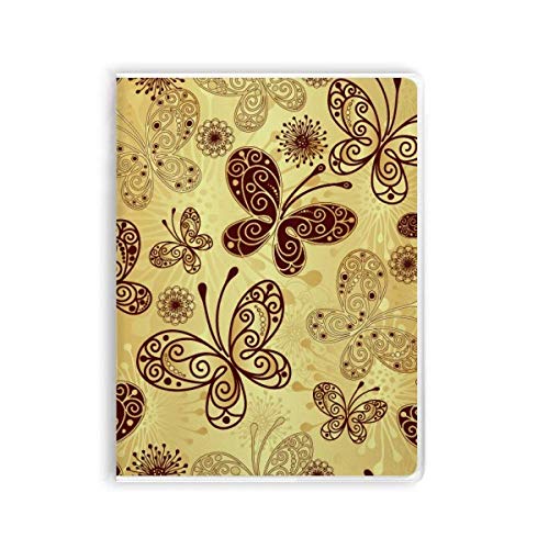Carnet papillon jaune couverture souple cahier de notes ligné format A5