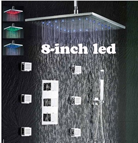 Robinet de douche de plafond avec pommeau LED pour spa à la maison