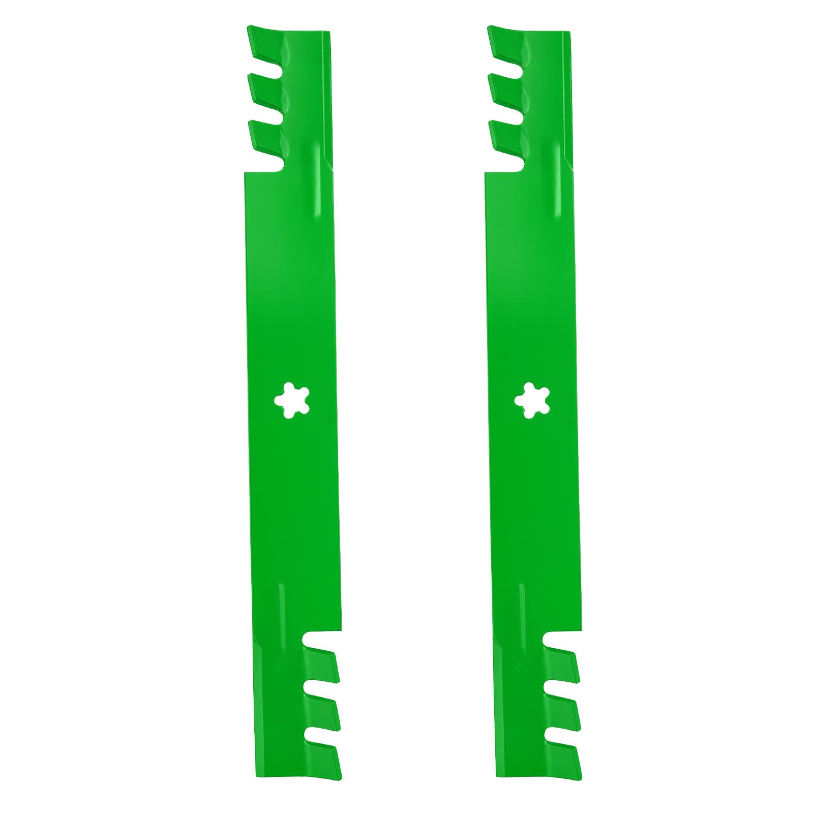 Photo 1 of 138971 42 inch Toothed Mulching Mower Blades Compatible with Craftsman T110 LT1000 LT2000 Husqvarna LT125 LTH130 YTH1842 YTH20F42T Replaces 138498 127843 532138971 532138498 532127843, 2 Pack