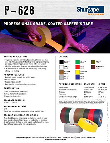 SHURTAPE P628 Gaffers Tape - Full Case - 48mm x 50M - Black - 24 Rolls - Thumbnail 4