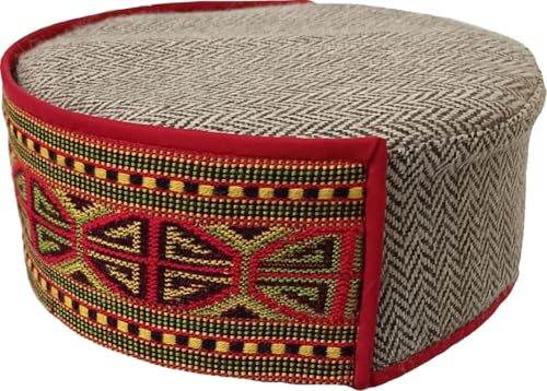 Image of Vastraa Fusion Himachali Topi for Men | Nepali Headwear | Traditional Kullu Cap | Pahadi Topi | Kashmiri Hat | Wool Handcrafted Ethnic Wear