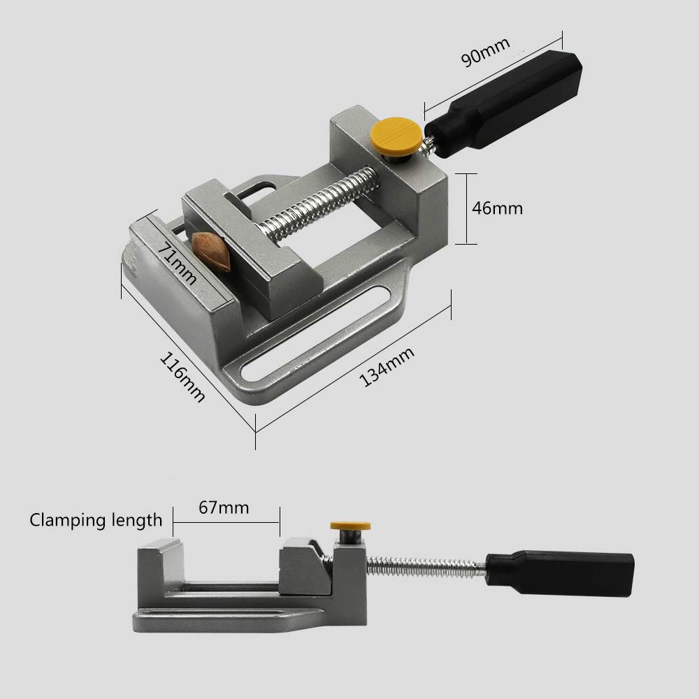 RDEER Mini Aluminum Alloy Bench Vise - 60mm Jaw Width, 70mm Max Opening, Table Clamp Vise - View #7