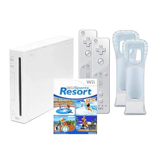 Wii Console System with Wii Sports Resort Game, Wii Fit Game, Balance Board, and 2 MotionPlus Attachments (Renewed)