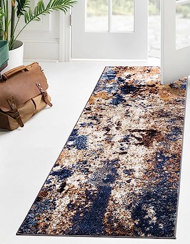 Keen Home Design Area Runner Rugs - 2X10 Non-Shedding, Abstract Runner For Kitchen, Living Room, Bedroom, Dining Room, Entryway - Size: 2'8" X 9'11", Multi #TOP10