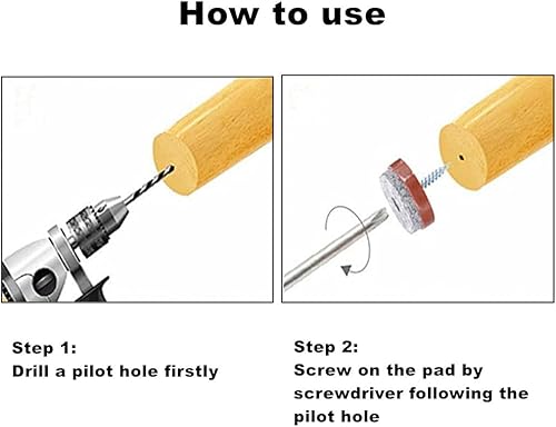 Miniatura 4 de ALIMITOPIA 40 piezas de almohadillas de fieltro para muebles atornillables, deslizantes, protectores de piso de madera dura para patas de madera de