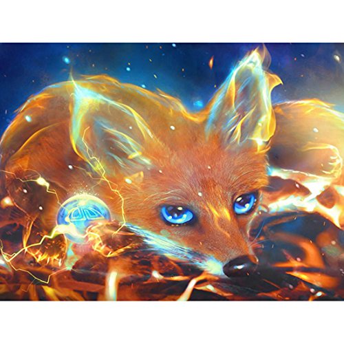 Andux ダイヤモンド油絵 5Dダイヤモンド DIYダイヤモンド塗装 ダイヤモンド絵画 誕生日プレゼント 多スタイル 部屋飾り 装飾 ZSH-01 (きつね(30x40))