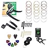 Fesjoy Gitaar accessoires set, Gitaaraccessoires Set Snaaropwinder Capo Tuner Picks Snaren Zadelmoer Brugpennen voor…