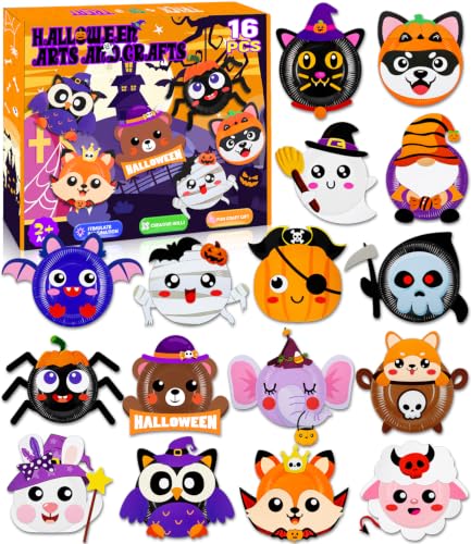 16 Pack Arts and Crafts for Kids Toddler DIY Animal Paper Plate Art Gifts