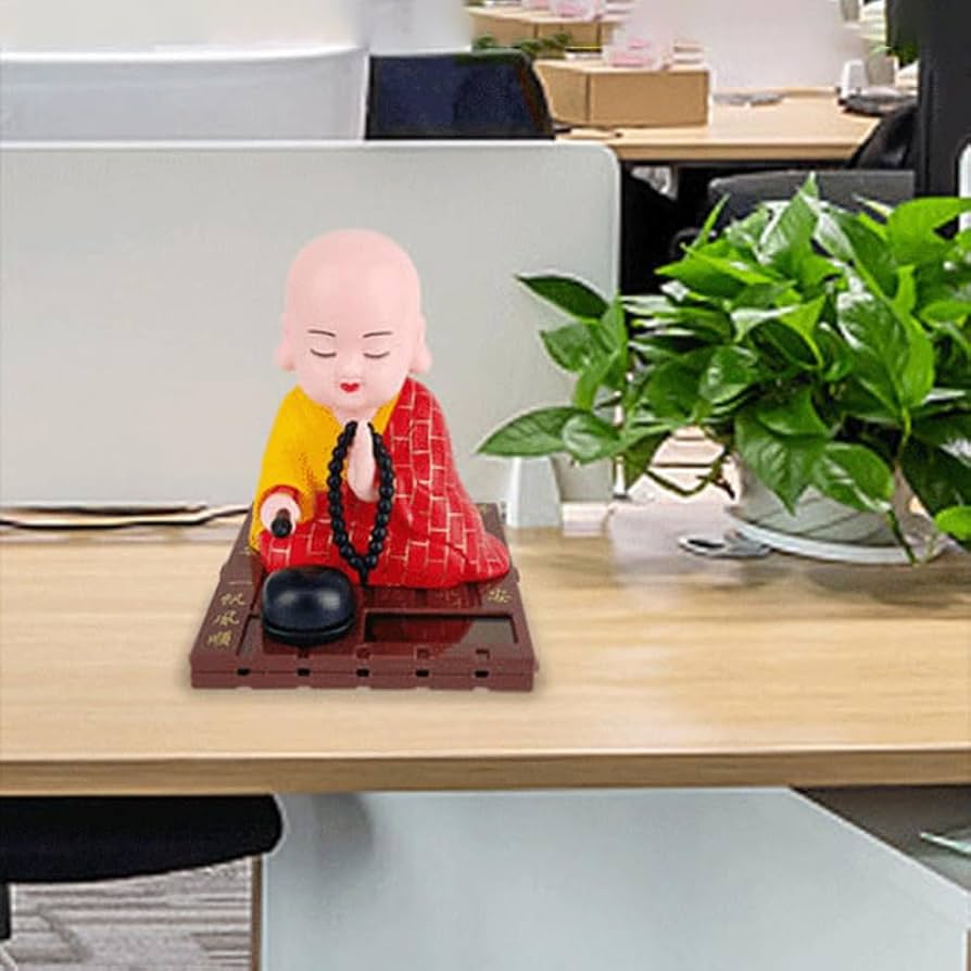 Amazon.co.jp: ソーラー式 お坊さん人形, 木魚たたき 動く置物