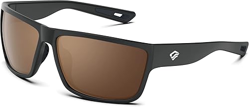 Miniatura 25 de TOREGE - Lentes de sol polarizados deportivos para hombres y mujeres, para ciclismo, correr, golf, pesca, TR26 Marco negro y lente plateado cobre