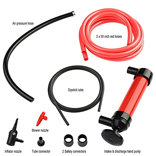 Tryfun Multi-Purpose Oil Fluid Extractor, Fluid Syringe Pump Manual Suction Vacuum For Cars, Boats, Farm Equipment, Industrial Gear Boxes, Motor Vehicles, Oil Change Evacuation Hand Pump (Red) #TOP4