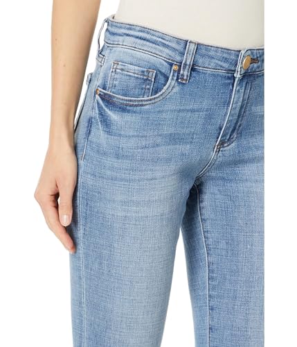 KUT from the Kloth Amy Crop Straight Leg- Roll-Up Fray in Gained - Jeans for Women - Cotton-Blend Fabrication3