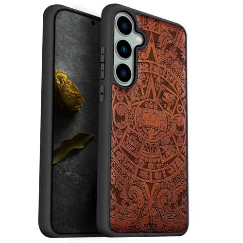 Carveit Wood Case for Galaxy S23 FE, (Maya Calendar-Rosy)