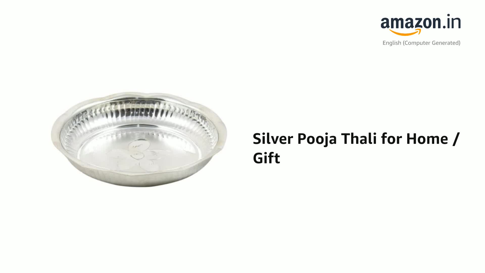 Silver Pooja Thali for Home / Gift (Aruna Plate), Pure Silver