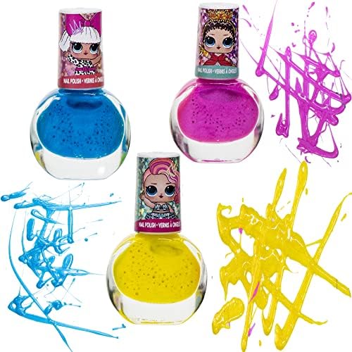 L.O.L Surprise! - Townley Girl Peel-Off Nail Polish Activity Set for Girls, Ages 5+ with 15 Nail Polish Colors, Toe Spacers and Nail Stickers, Perfect for Parties, Sleepovers and Makeovers