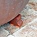 Ceramic Pot Feet 3-Pack-Brown Glaze - Made In USA- Flower Pot Risers Glazed Ceramic - Handmade - Stoneware Clay - Frost Proof - Made For Planters- 3
