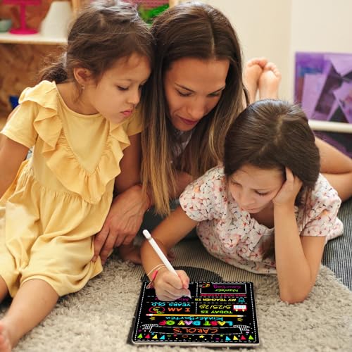 double-sided first day of school sign board 12  10 inches back to school sign reusable color painting first and last day of preschool board washable chalkboard for kindergarten pre-k