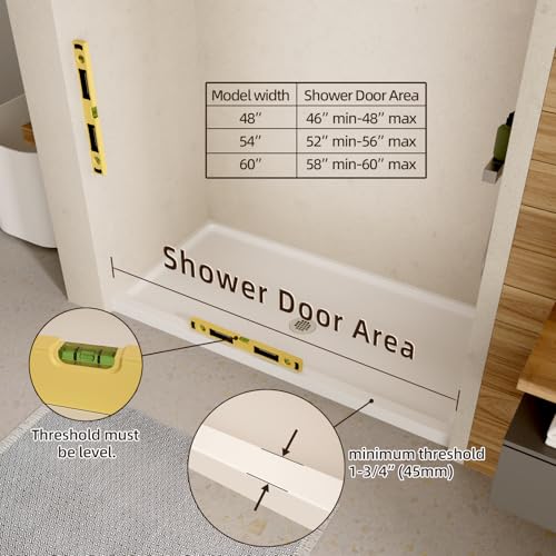 Image of Royal Guard Double Sliding Shower Door,44-48 inch W x 72 inch H,Matte Black