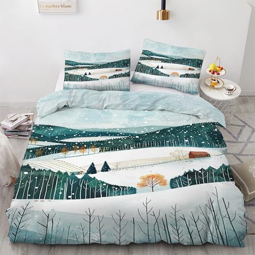 Parure flocon de neige 220x240 en microfibre douce avec fermeture éclair rapide - 2